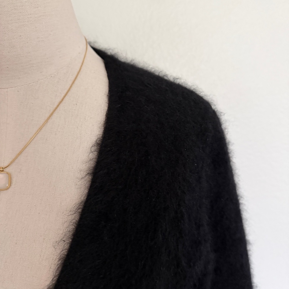 🖤 VS Cashmere Fuzzy Knit Black Cardigan Sweater - Picture 9 of 16